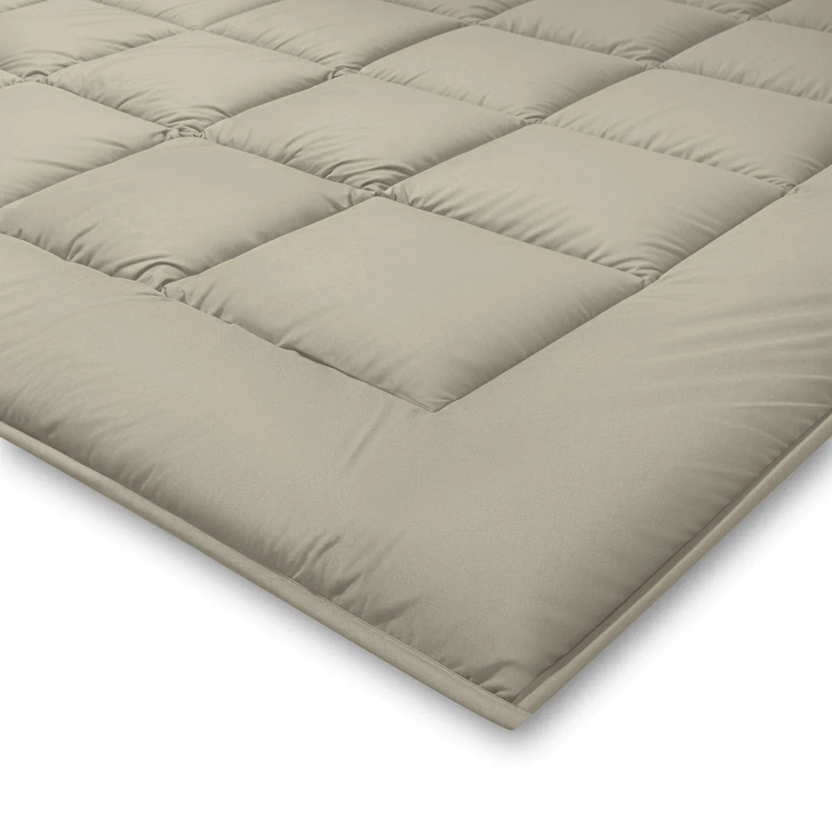 Zelesta Pure Duo Summer Cotton Duvet in Warm Grey & Cream White folded on a white background
