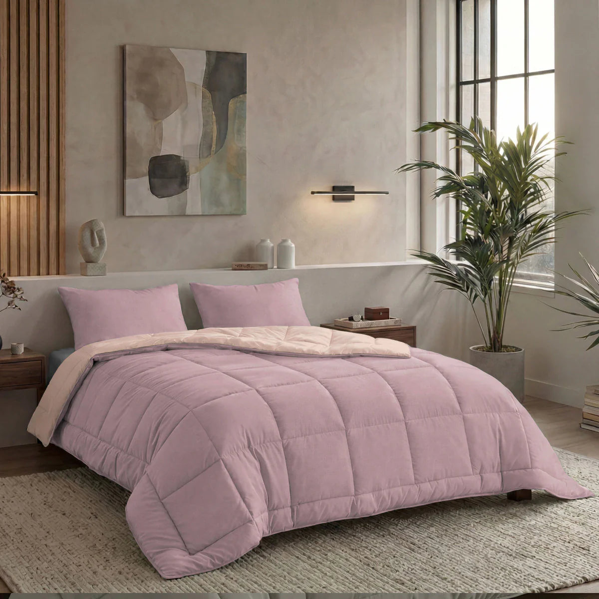 Zelesta Pure Duo Katoenen Dekbed - Zachtpaars & Zachtroze