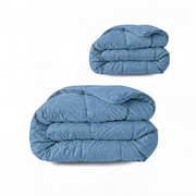 Couette Zelesta Pure Uni 4 Saisons Sans Coutures en Coton – Bleu