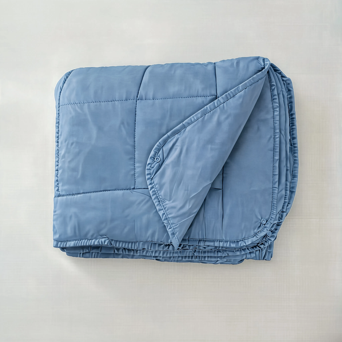 Couette Zelesta Pure Uni 4 Saisons Sans Coutures en Coton – Bleu