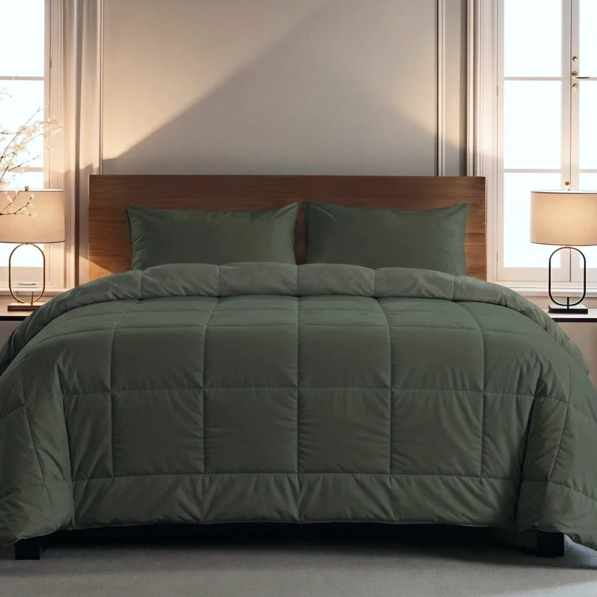 Zelesta Pure Uni Cotton Duvet - Olive Black