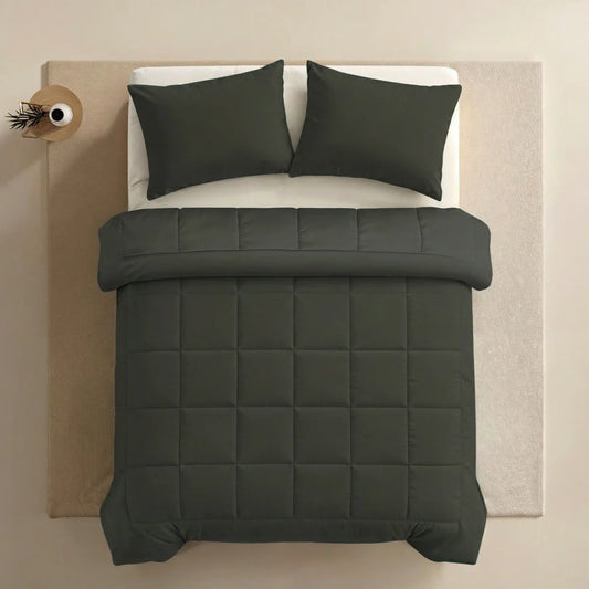 Zelesta Pure Uni Katoenen Kussensloop Set van 2 - Olijfgroen Zwart
