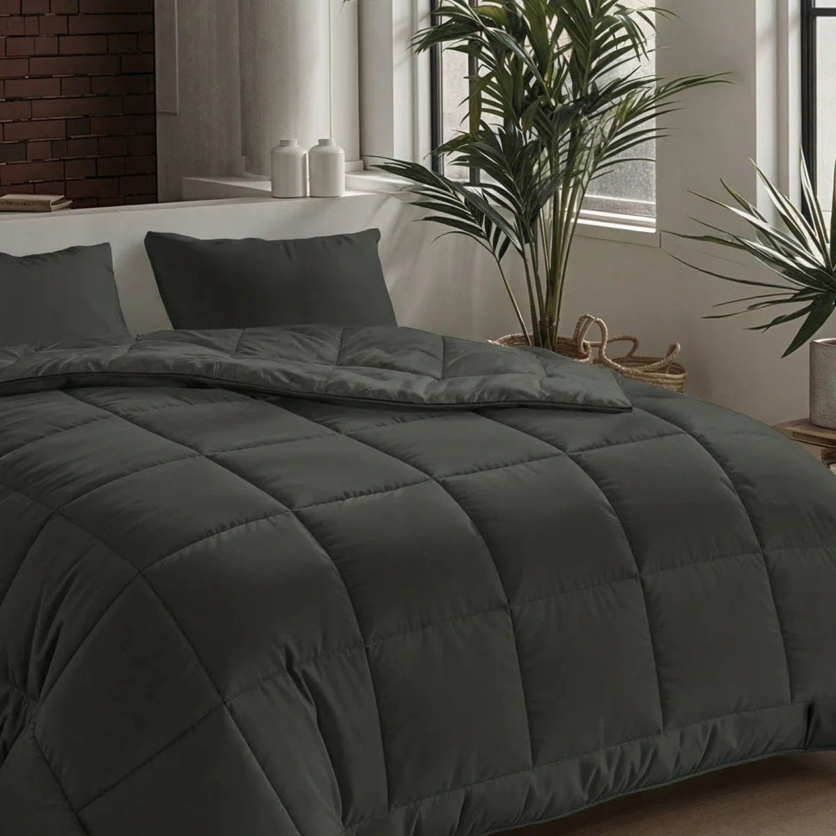 Zelesta Pure Uni Cotton Duvet - Olive Black
