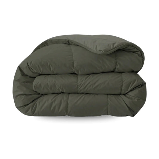 Zelesta Pure Uni Cotton Duvet in Olive Black folded on a white background
