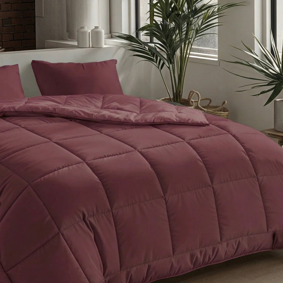Zelesta Pure Uni Cotton Summer Duvet - Burgundy