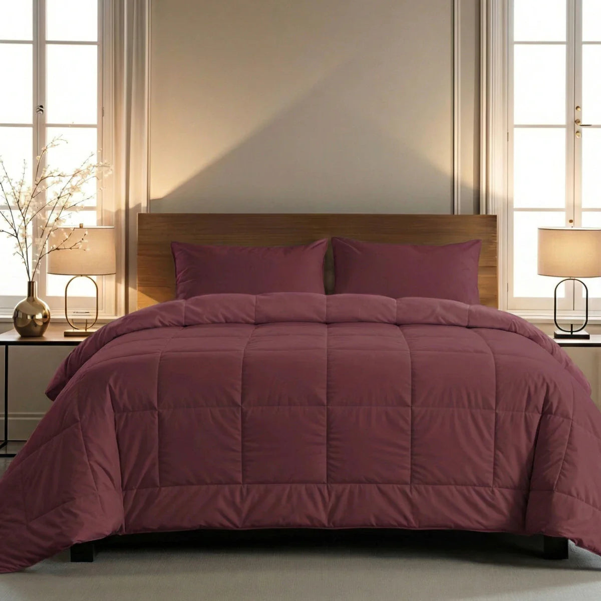 Zelesta Pure Uni Katoenen Dekbed - Bordeauxrood