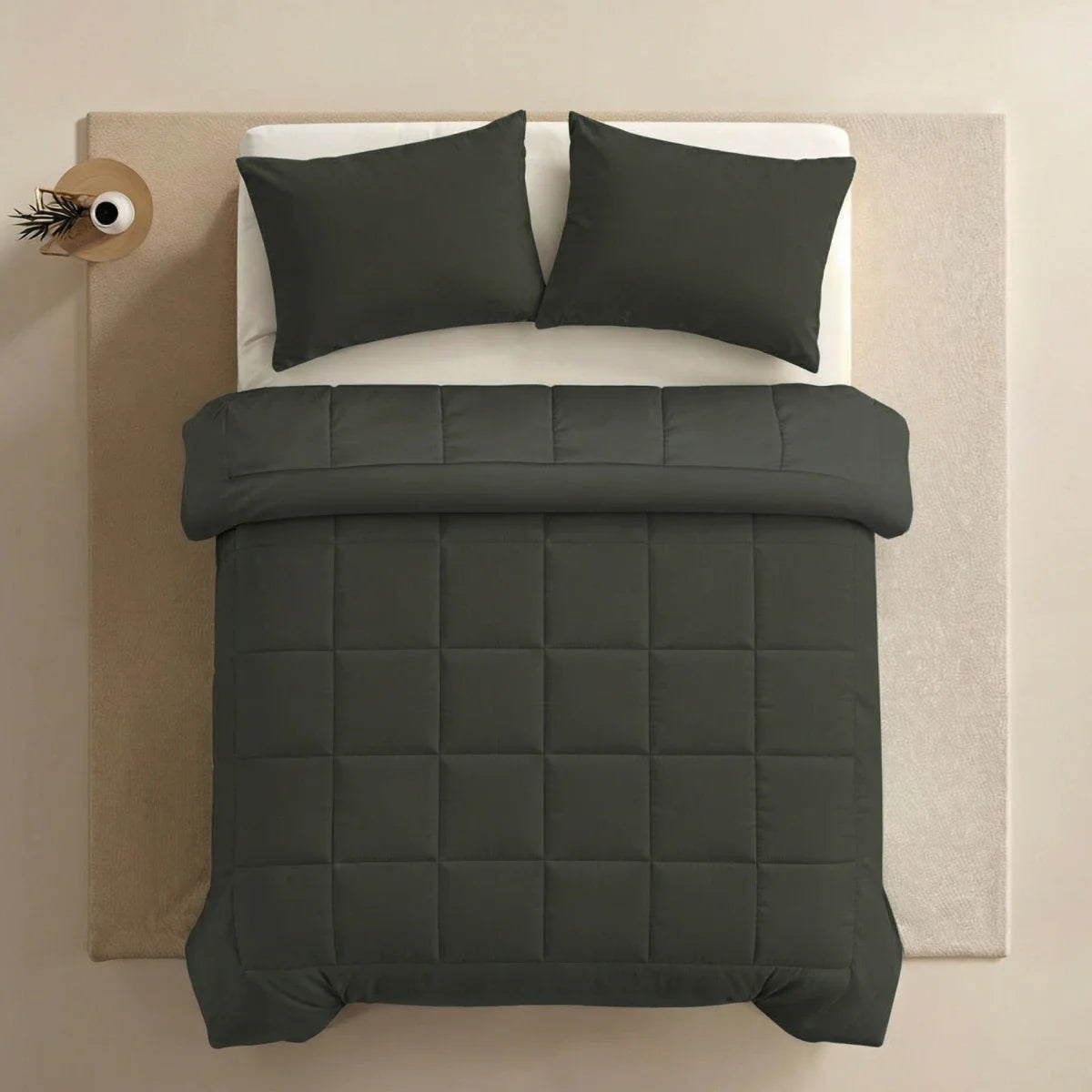 Zelesta Pure Uni Cotton Couette Été - Olive noir