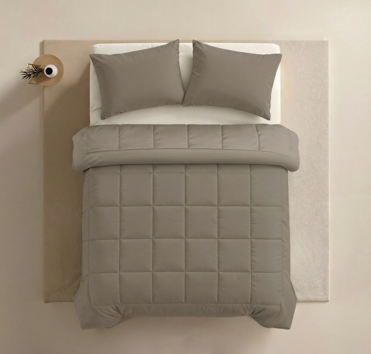 Couette Zelesta Pure Uni 4 Saisons Sans Coutures en Coton – Anthracite