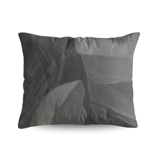 Zelesta Pure Design Cotton Pillowcase Set of 2 in Black Swan styled on a bed in a bedroom setting, showing the full black swan print