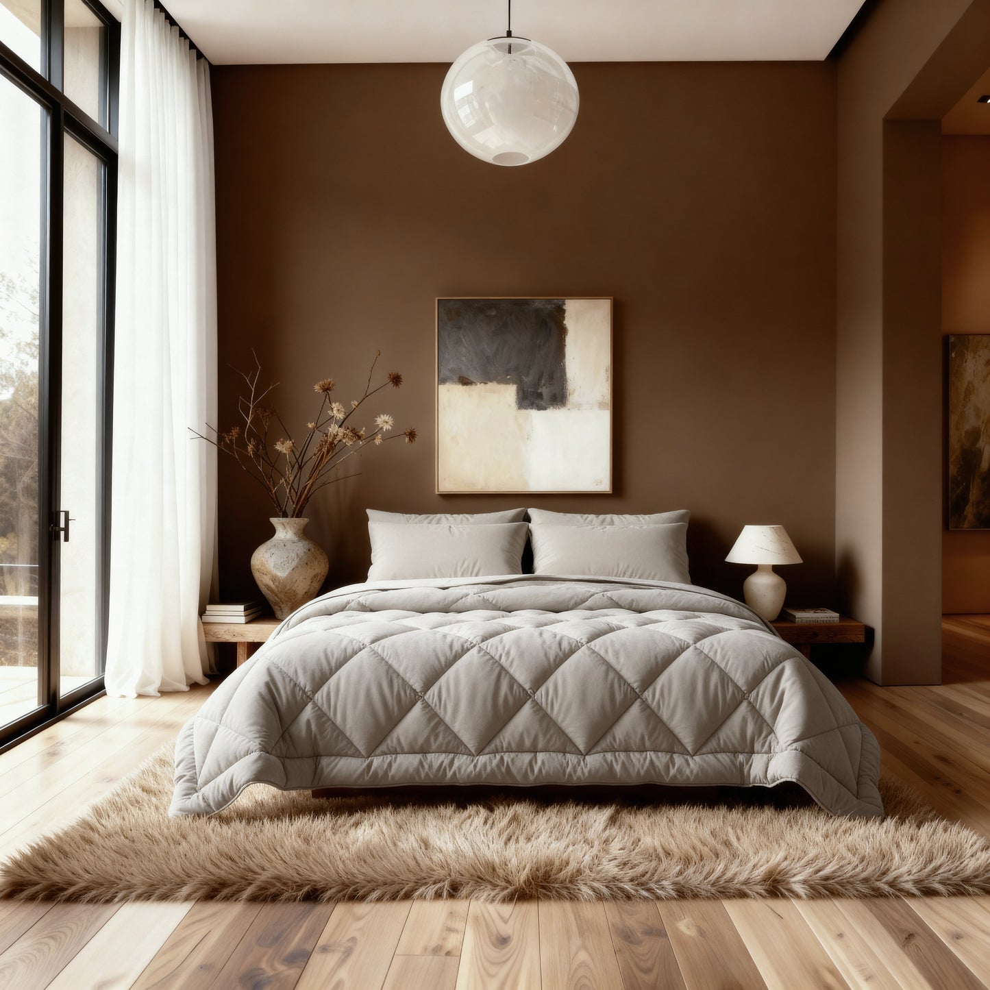 Zelesta Comfort Uni Diamond Duvet - Sand Beige