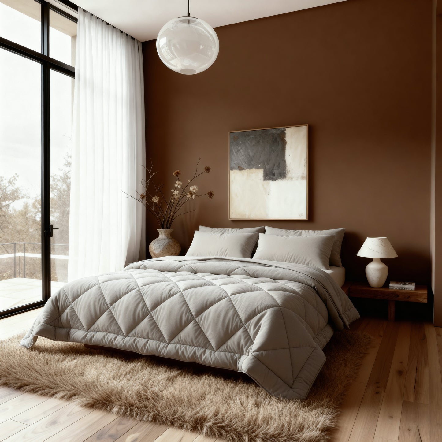 Zelesta Comfort Uni Diamond Duvet - Sand Beige