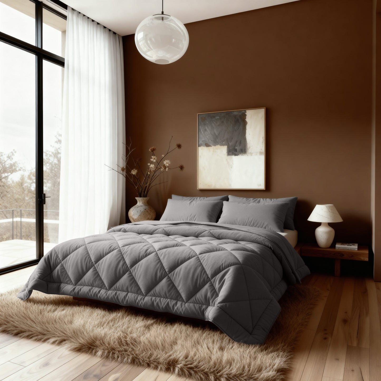 Zelesta Comfort Uni Diamond Duvet - Brown-Grey