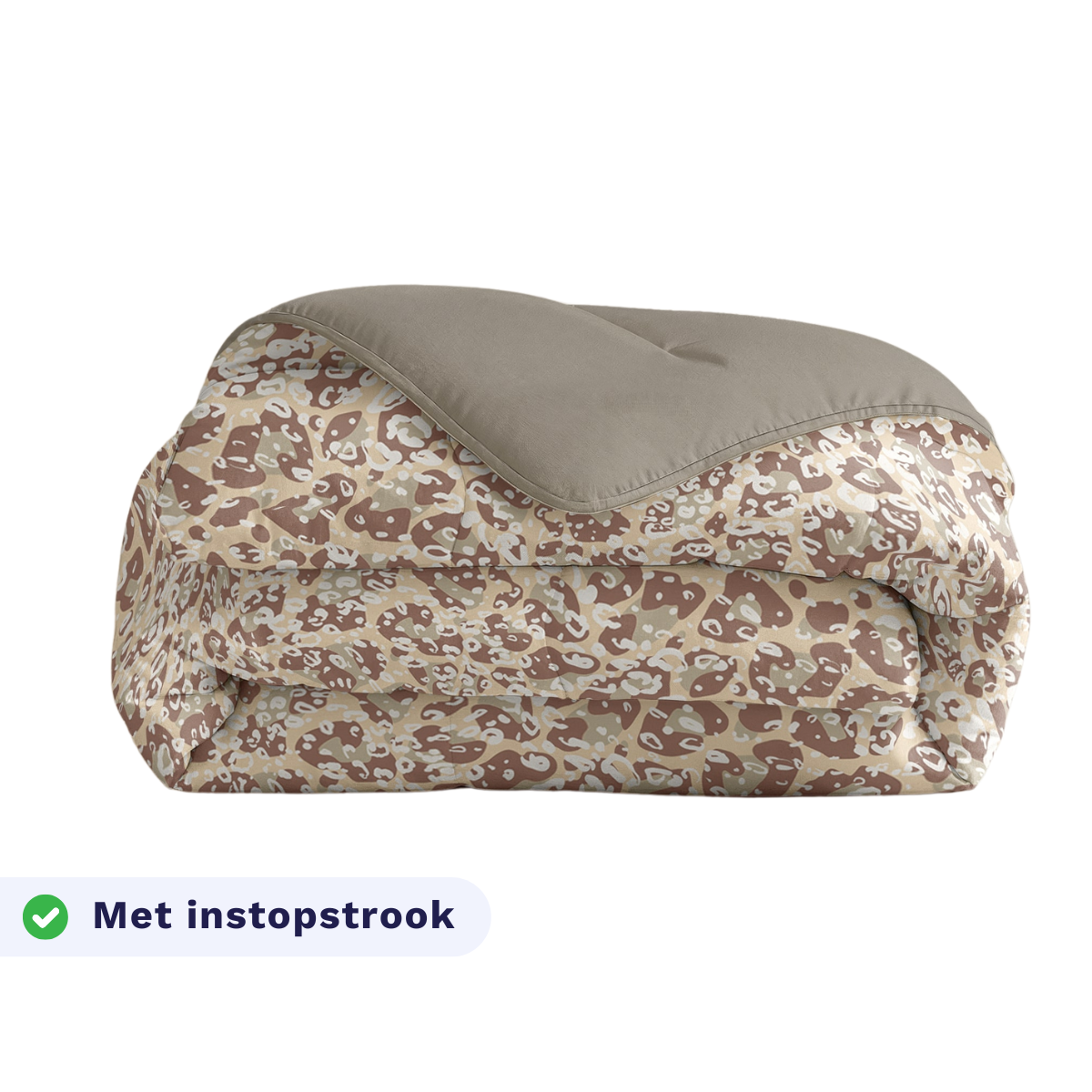 Zelesta Comfort Design Duvet - Sand Panther, product shot showing the sand-coloured panther animal print