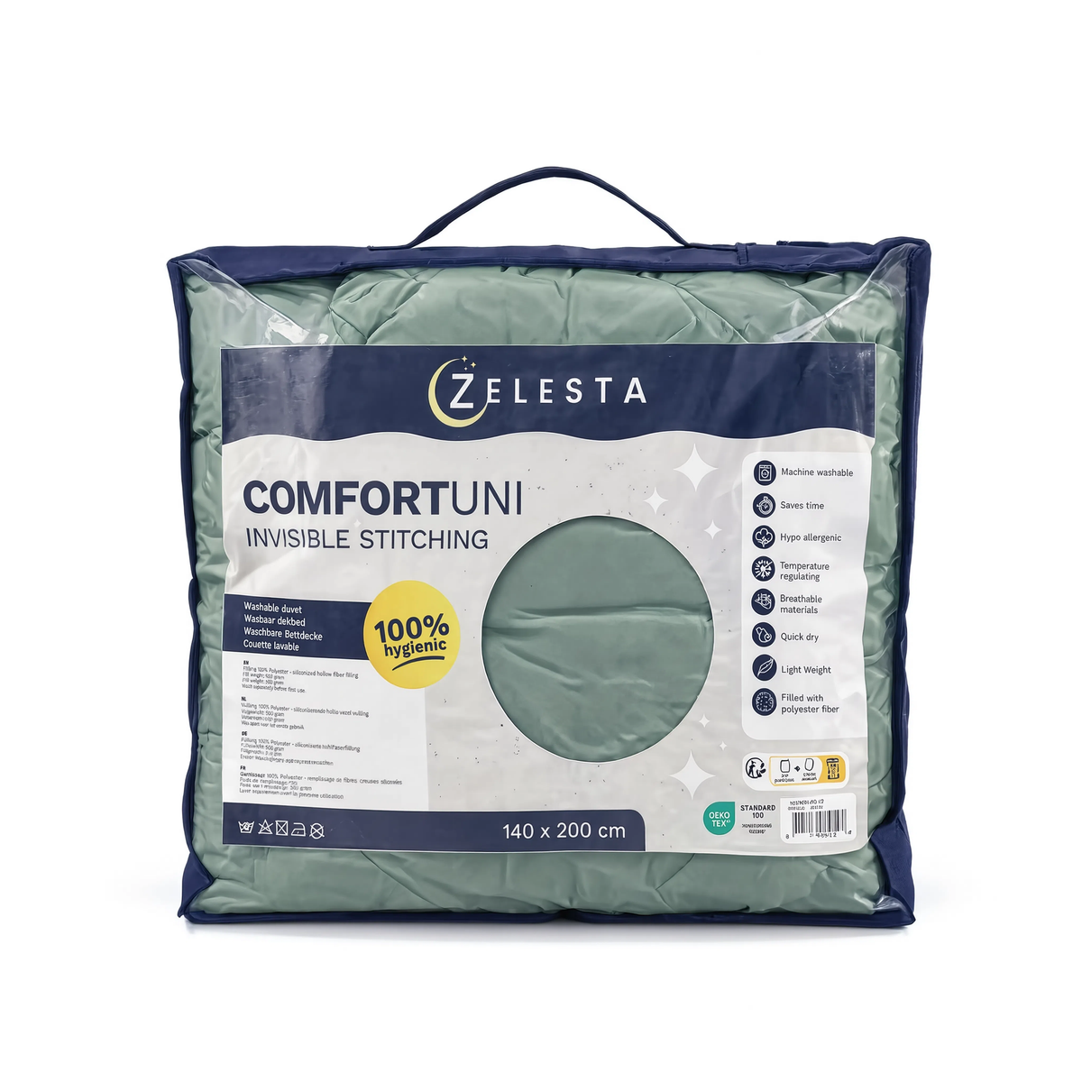 Couette Zelesta Comfort Uni Sans Coutures - Vert Mousse