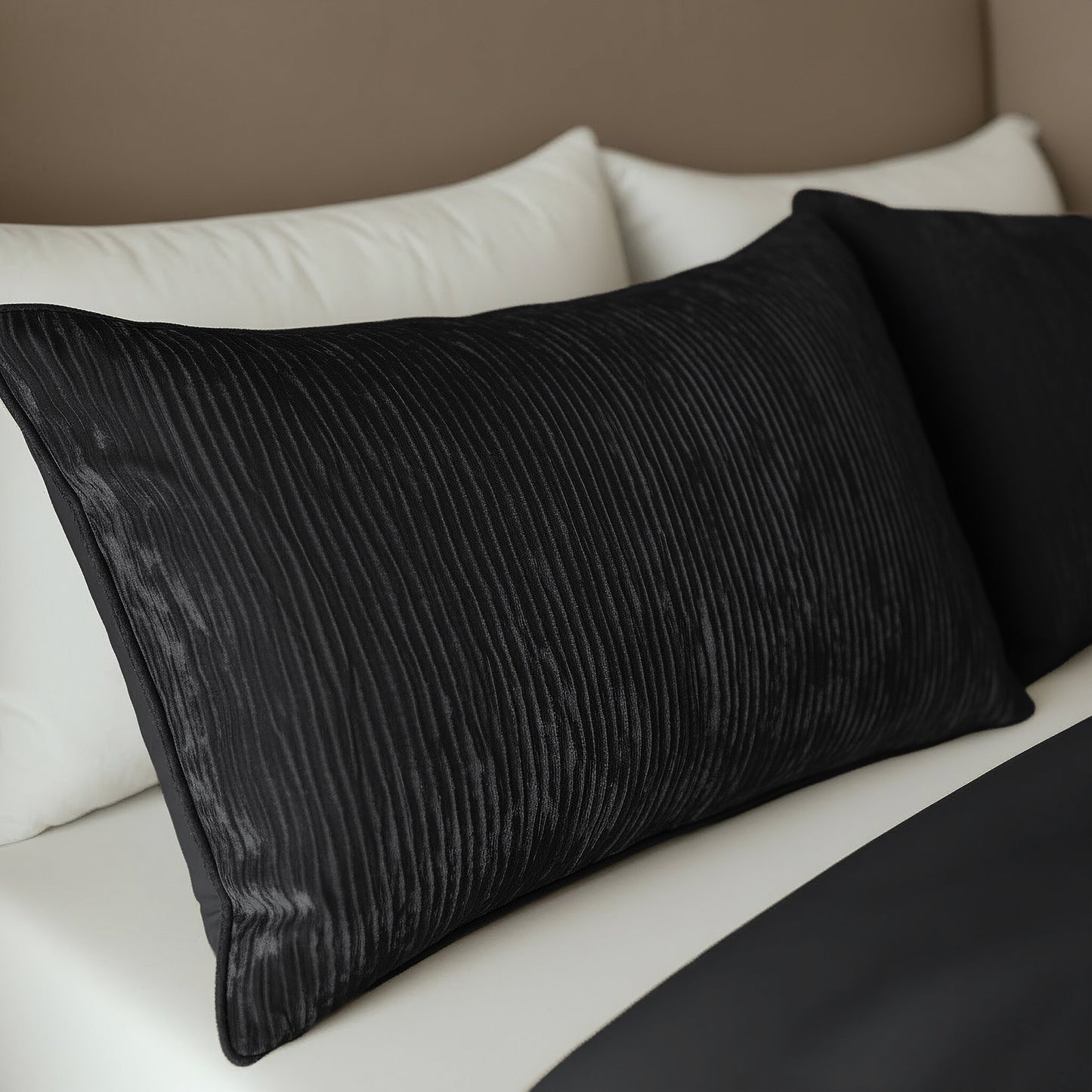 Zelesta Special Velvet Chic Taies d'oreiller Lot de 2 - Noir