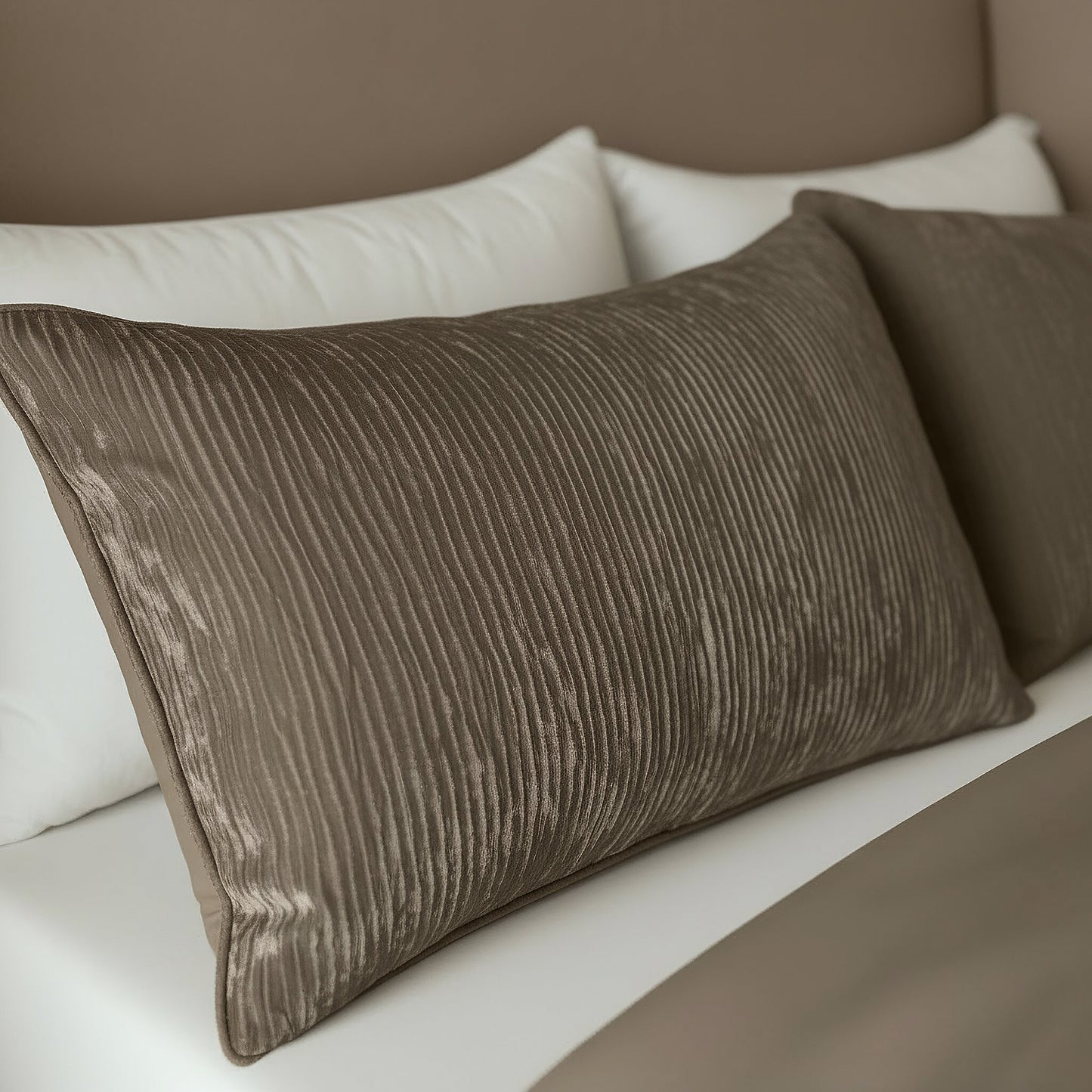 Zelesta Special Velvet Chic Taies d'oreiller Lot de 2 - Taupe