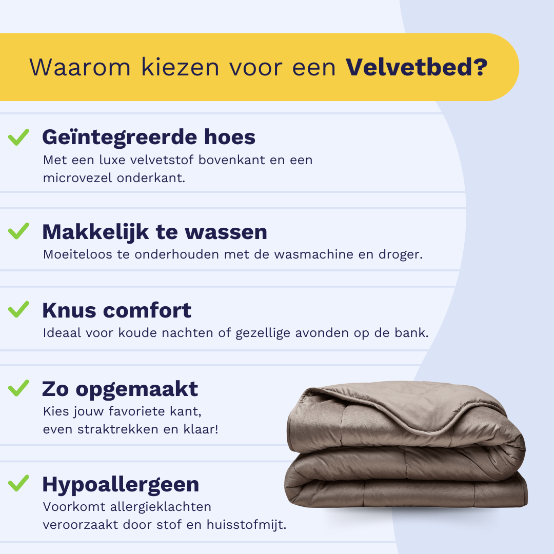 Zelesta Special Velvet Duvet in Taupe, folded product view