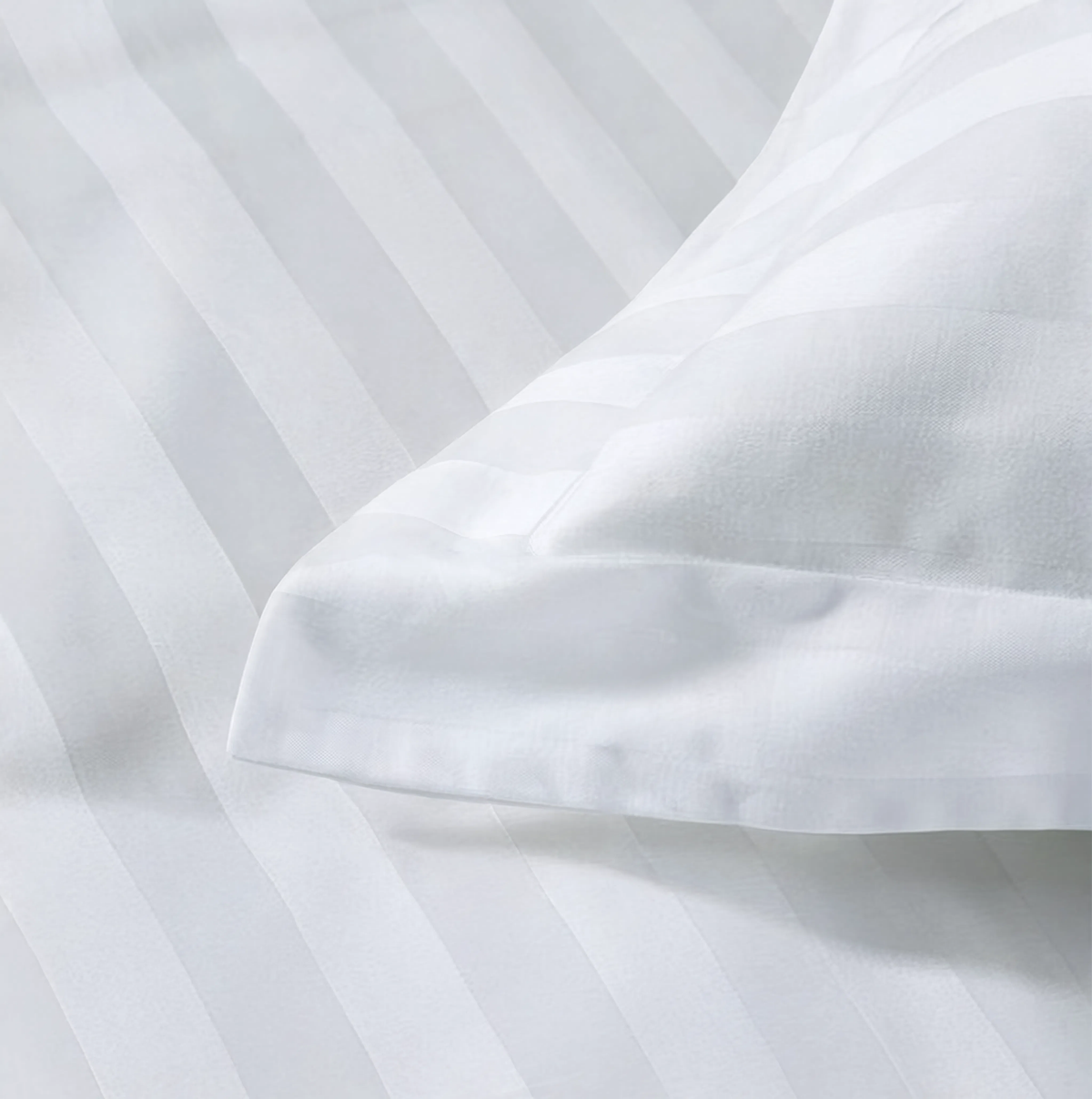 Zelesta Deluxe Hotel Stripe Satijn Katoen Dekbed - Wit