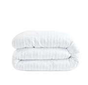 Zelesta Deluxe Hotel Stripe Sans Coutures Satin Cotton Couette - Blanc