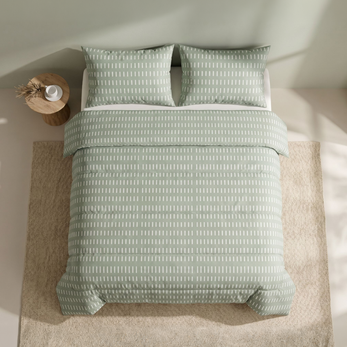 Zelesta Comfort Design Zomerdekbed - Olijfgroene Stiksels