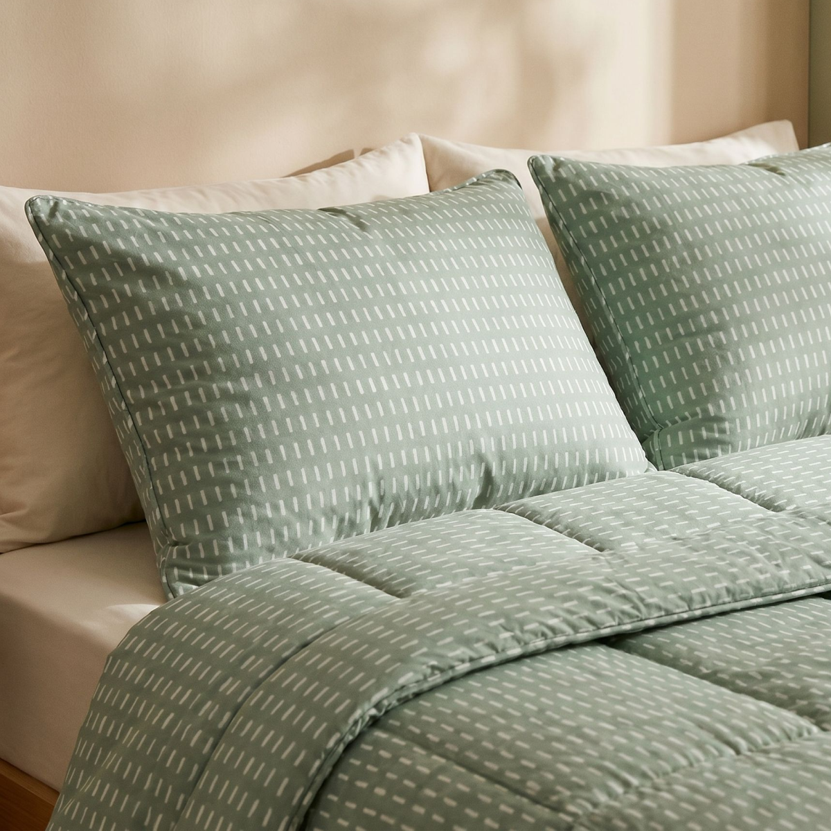 Zelesta Comfort Design Zomerdekbed - Olijfgroene Stiksels