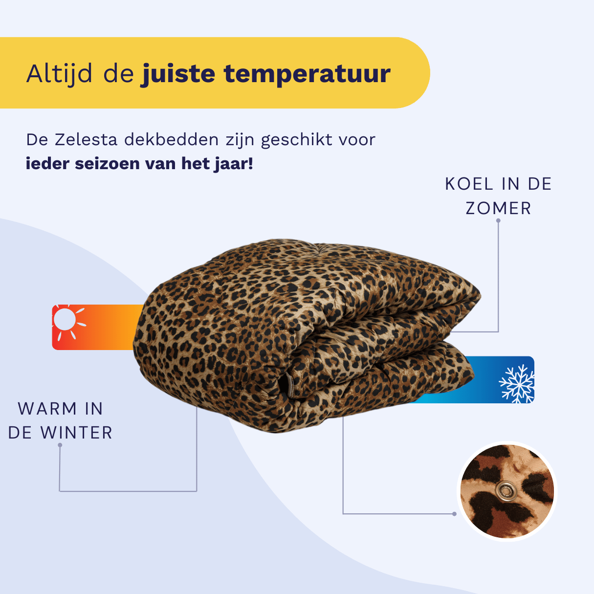 Zelesta Comfort Design Duvet - Jaguar Skin, product shot showing the bold jaguar animal print in brown and gold tones
