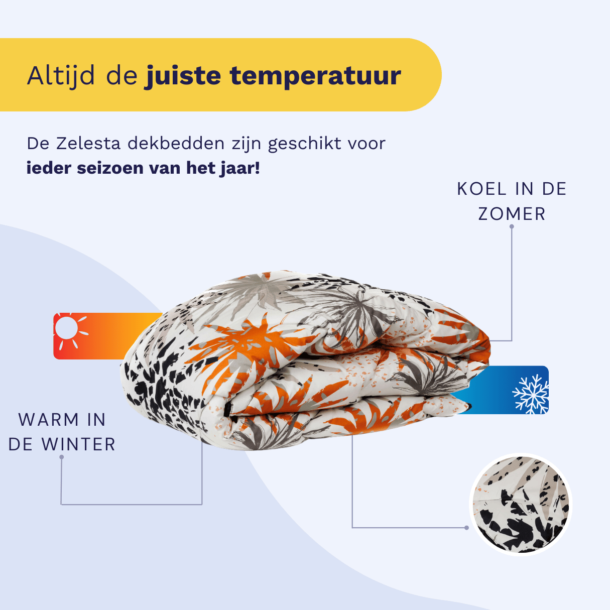 Zelesta Comfort Design Duvet - Jungle Vibe, product shot showing the tropical jungle print in vibrant greens and oranges