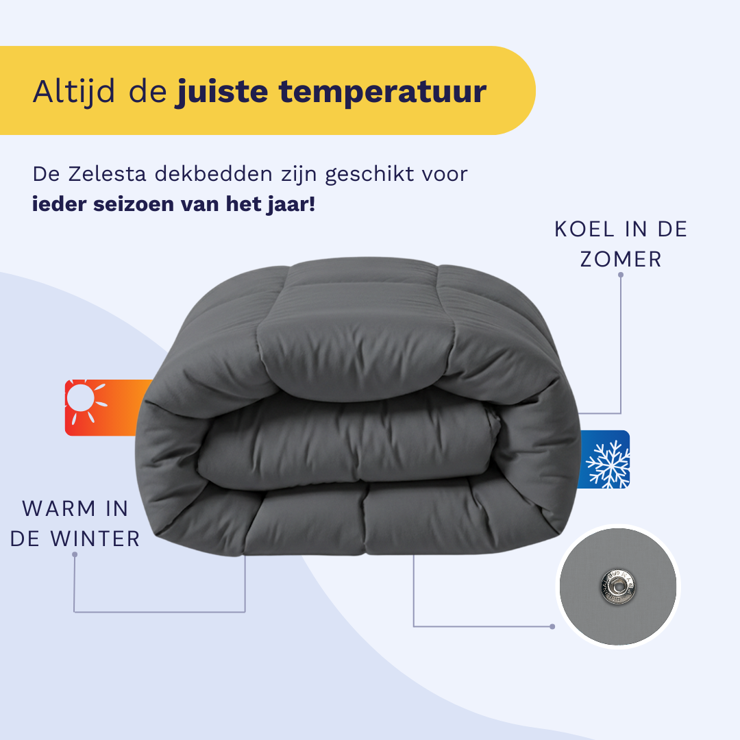 Zelesta Comfort Uni Duvet in Stone Grey