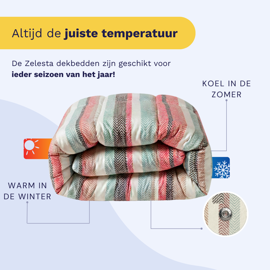 Zelesta Comfort Design Duvet - Vintage Vibe, product shot showing the vintage-inspired pattern in warm muted tones