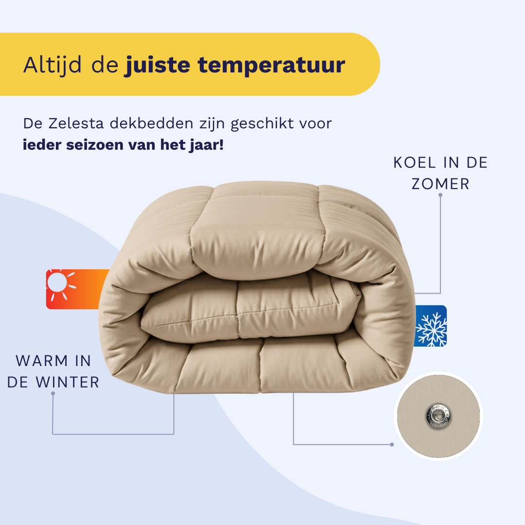 Zelesta Comfort Uni Duvet in Warm Sand