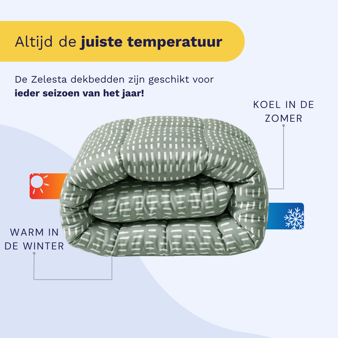 Zelesta Comfort Design Duvet - Olive Stitches, product shot showing the soft olive fabric with visible decorative stitching texture