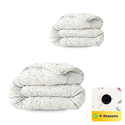 Zelesta Comfort Design Duvet - Spring Bloom, product shot showing the delicate spring blossom floral print in soft pinks
