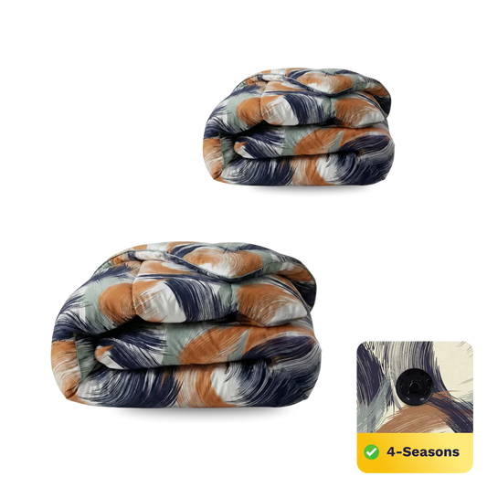 Zelesta Comfort Design Duvet - Urban Brush, product shot showing the urban brushstroke abstract pattern in grey tones