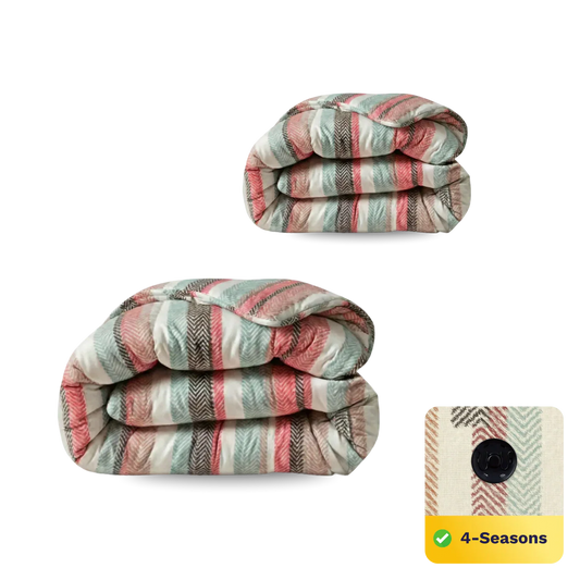Zelesta Comfort Design Duvet - Vintage Vibe, product shot showing the vintage-inspired pattern in warm muted tones