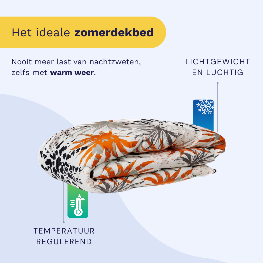 Zelesta Comfort Design Summer Duvet - Jungle Vibe, product shot showing the tropical jungle print in vibrant greens and oranges