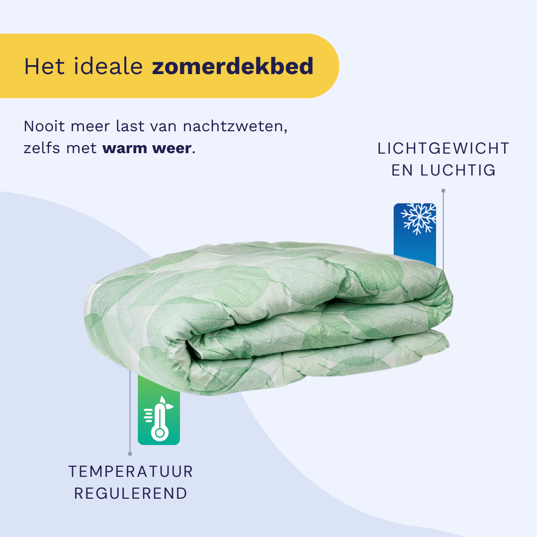 Zelesta Comfort Design Summer Duvet - Fresh Leaf styled on a bed in a modern bedroom