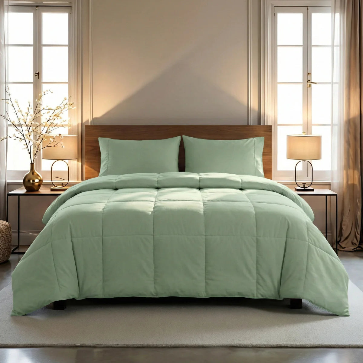 Zelesta Pure Uni Cotton Duvet - Natural Green