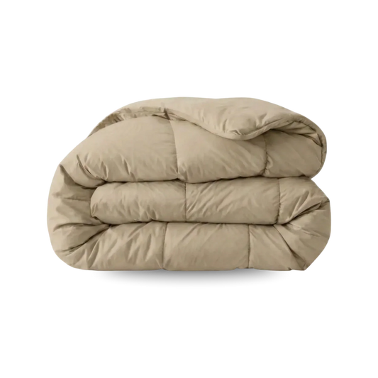 Zelesta Pure Uni Cotton Duvet in Taupe Bloss folded on a white background