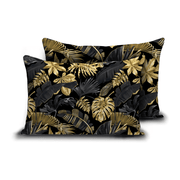Zelesta Comfort Design Taies d'oreiller Lot de 2 - Feuilles dorées