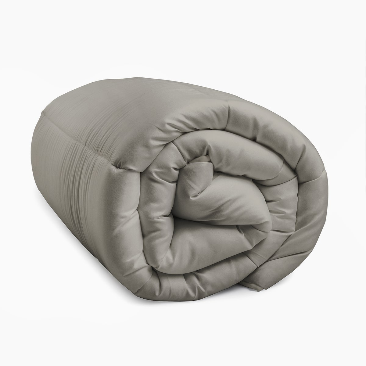 Zelesta Everyday Uni Duvet in Soft Grey, neatly folded on a white background showing the soft soft grey microfiber fabric