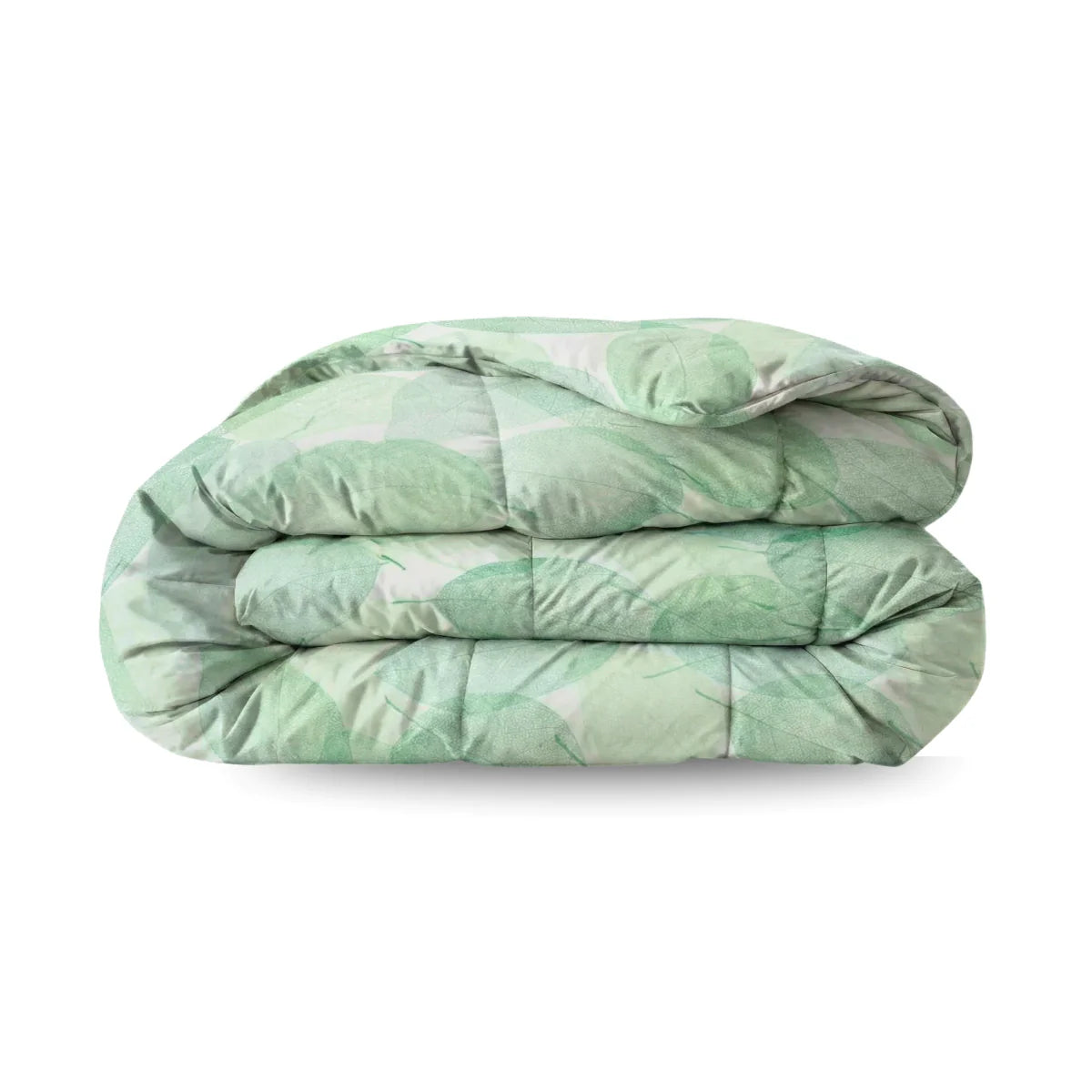 Zelesta Comfort Design Summer Duvet - Fresh Leaf, product shot showing the fresh green leaf botanical print