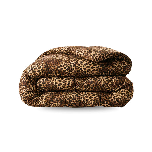 Zelesta Comfort Design Summer Duvet - Jaguar Skin, product shot showing the bold jaguar animal print in brown and gold tones