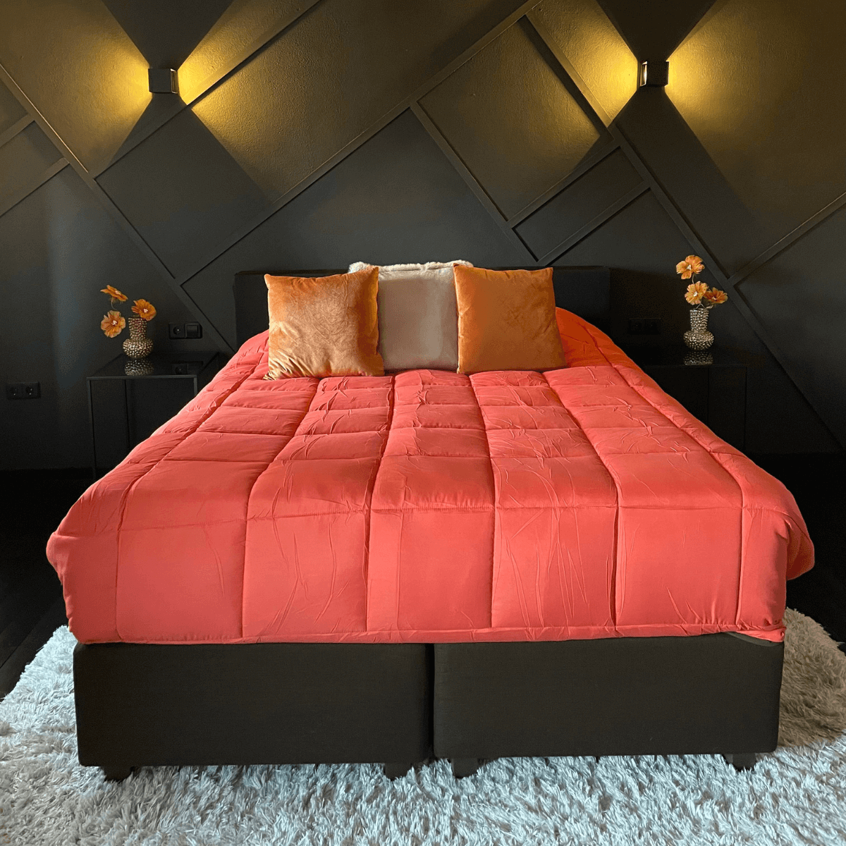 Zelesta Everyday Duo Duvet - Chocolate & Coral