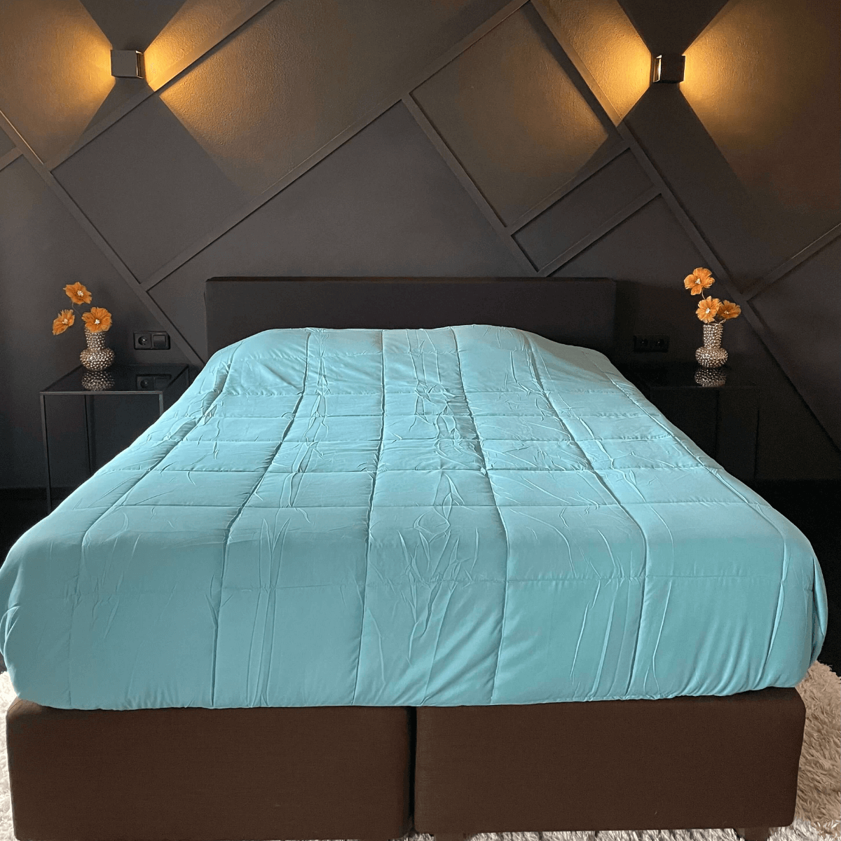 Zelesta Everyday Duo Summer Duvet - Light Grey & Sea Green