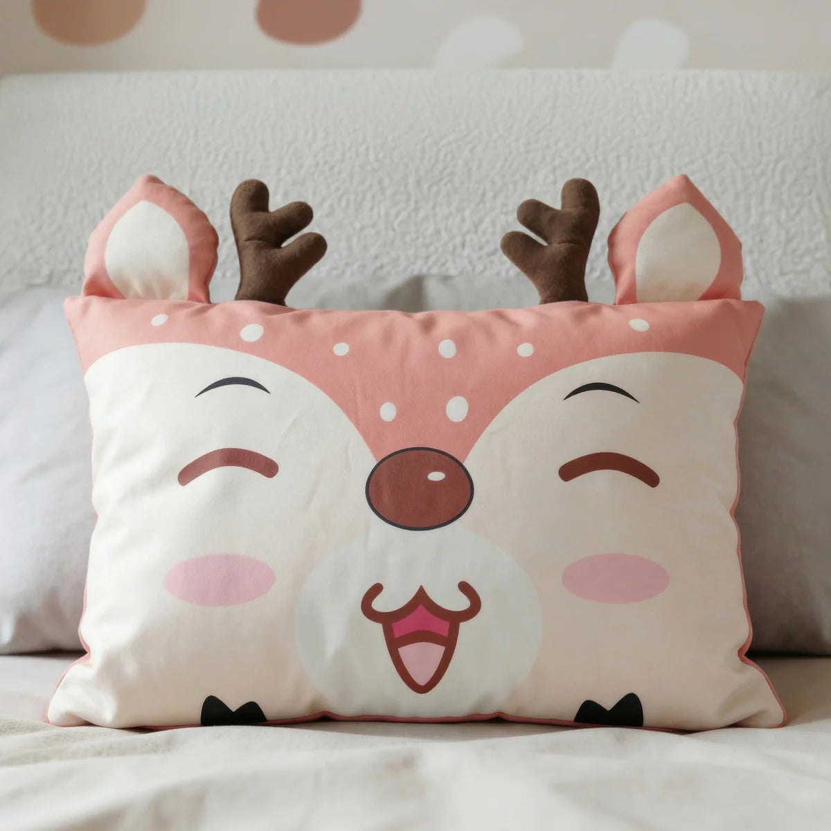 Zelesta Holley Kids Deer Pillow - Brown/Beige image
