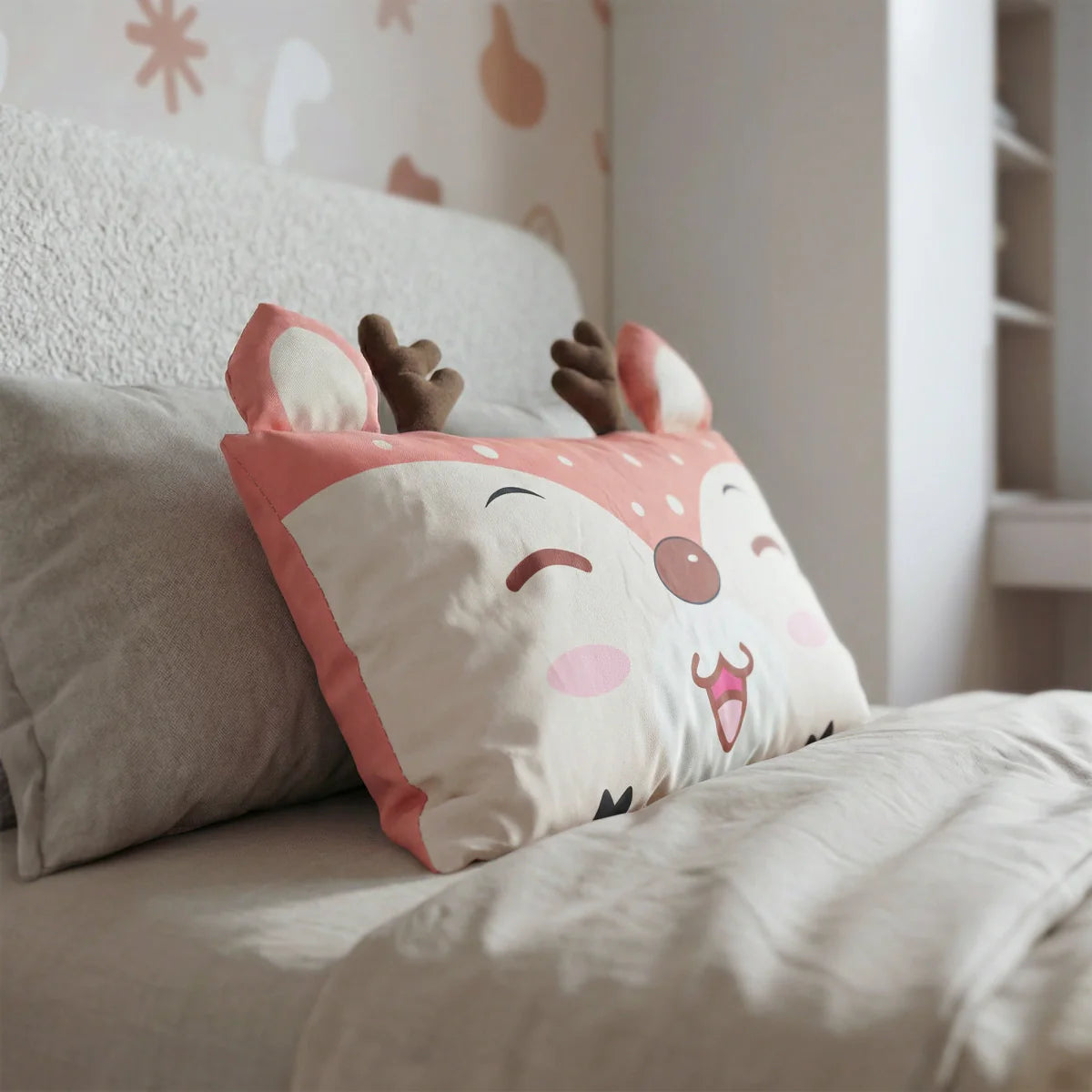Zelesta Holley Kids Deer Pillow - Brown/Beige image