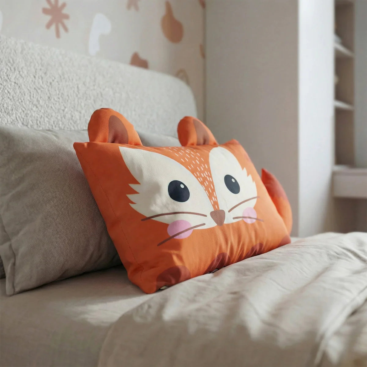 Zelesta Vinnie Fox Kids Pillow - Orange/Beige image