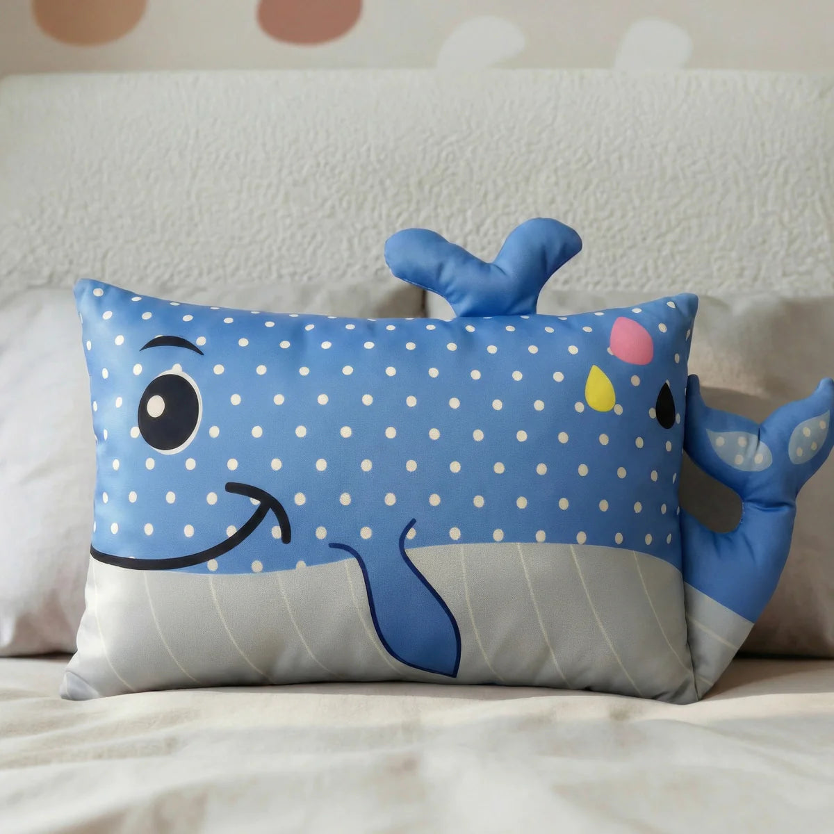 Zelesta Kids Wally The Whale Pillow - Blue/Gray image