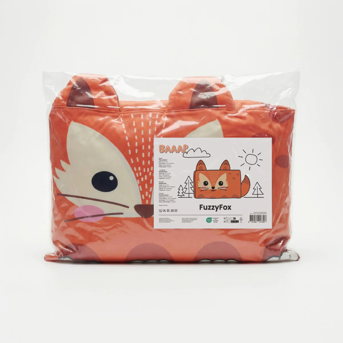 Zelesta Vinnie Fox Kids Pillow - Orange/Beige image