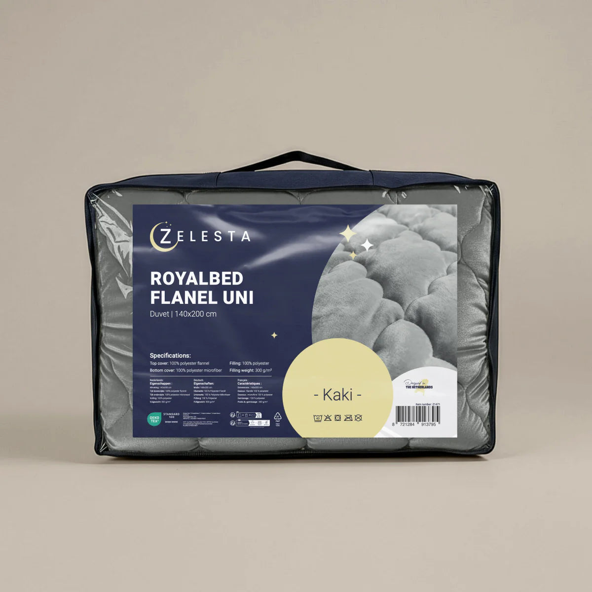 Zelesta Special Flannel Uni Duvet - Khaki in its Zelesta retail packaging bag